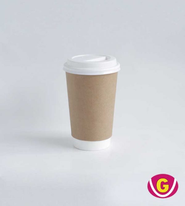 DOUBLE WALL COFFEE CUP BROWN KRAFT 16OZ - GNW Packaging